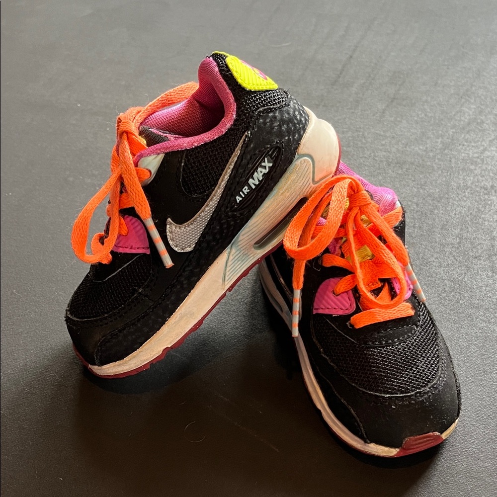 Nike Kids Air Max Black and Orange Sneakers